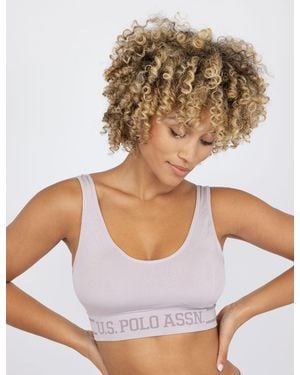 U.S. POLO ASSN. 3Pk Seamless Microfiber Bralettes - White