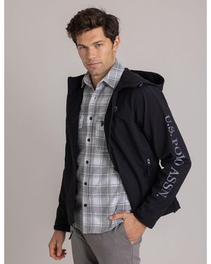 U.S. POLO ASSN. Polar Fleece Bonded Wordmark Jacket - Gray