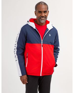 U.S. POLO ASSN. Side Tape Colorblock Logo Windbreaker - Red