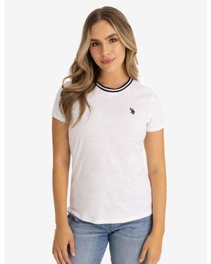 U.S. POLO ASSN. Ringer Neck Trim T-Shirt - White