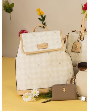 U.S. POLO ASSN. Diamond Signature Backpack - Natural