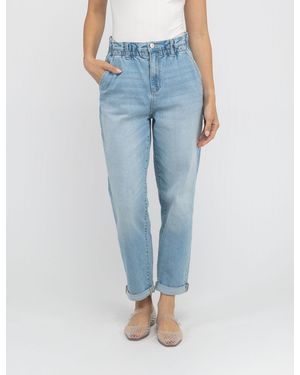 U.S. POLO ASSN. High Rise Paperbag Cropped Jeans - Blue