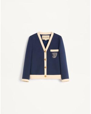 Valentino クレープクチュール ジャケット 女性 インディゴ/バーチ - ブルー
