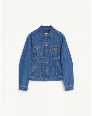 Valentino Vゴールド デニムジャケット - ブルー