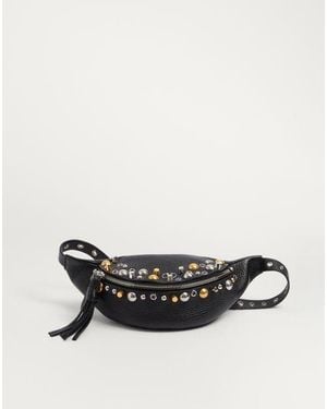 Valentino Garavani ヴァレンティノ ガラヴァーニ ネルコート グレインカーフスキン ベルトバッグ おとこ ブラック - ホワイト
