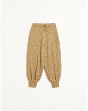 Valentino ルレックス ニット パンツ 女性 ゴールド - ナチュラル