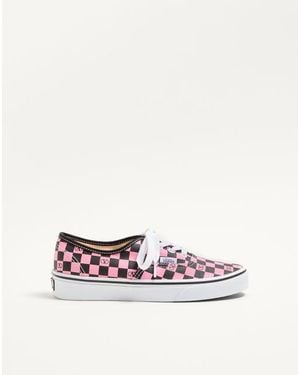 Valentino Garavani ヴァレンティノガラヴァーニ X Vans コラボレーション Vロゴ チェッカーボードプリントファブリック ロートップスニーカー 女性 ピンクオーキッド/ブラック - ホワイト