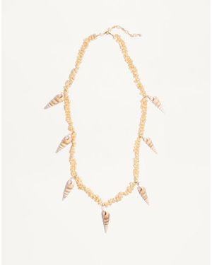 Valentino Garavani ジャルダン アクアティーク メタル X シェル ネックレス - ナチュラル