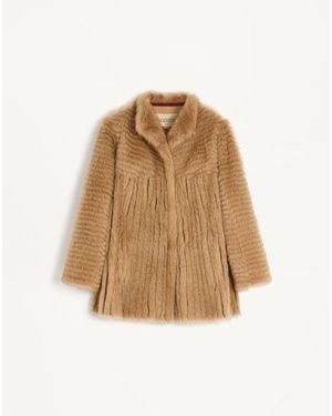 Valentino シアリング コート 女性 ハニー - ナチュラル