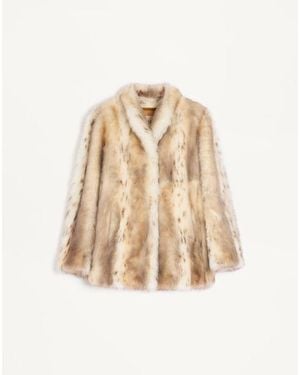 Valentino シアリング コート 女性 アイボリー - ナチュラル