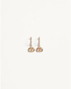 Valentino Garavani オヴァレット メタル X スワロフスキー®クリスタル ピアス 女性 ゴールド/クリスタル - ナチュラル