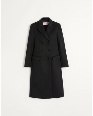 Valentino コンパクト ドラップ コート 女性 ブラック