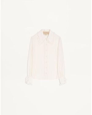 Valentino クレープデシン シャツ 女性 アイボリー - ナチュラル