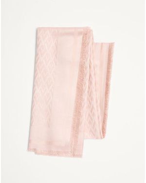 Valentino Garavani トゥッタラ V ウール X シルク ショール 女性 ローズミスト - ピンク