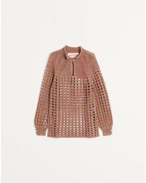 Valentino コットン X ムリネリネン セーター おとこ オークル - マルチカラー