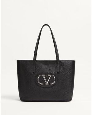 Valentino Garavani ヴァレンティノ ガラヴァーニ ネルコート グレインカーフスキン トート 女性 ブラック