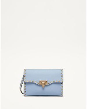 Valentino Garavani ロックスタッズ グレインカーフスキン スモール クロスボディバッグ 女性 アジュールブルー