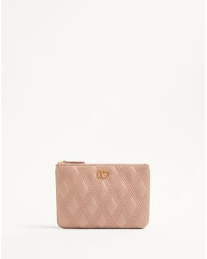 Valentino Garavani ヴァレンティノ ガラヴァーニ キルティ 67 キルティングナッパレザー ポーチ 女性 ベビーピンク