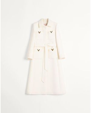 Valentino ドリルダブル コート 女性 アイボリー - ナチュラル