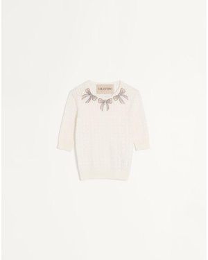 Valentino エンブロイダリー コットン トップス 女性 アイボリー - ナチュラル