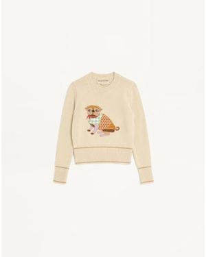 Valentino ル シアン デ ラ メゾンエンブロイダリー セーター 女性 バーチ/マルチカラー - ナチュラル