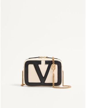 Valentino Garavani ヴァレンティノ ガラヴァーニ ヴィヴァ スーパースター ナッパレザー ベルトバッグ 女性 バター/ブラック - ナチュラル
