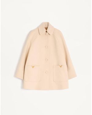 Valentino ウールドラップ ピーコート 女性 バーチ - ナチュラル
