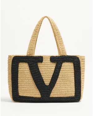 Valentino Garavani ヴァレンティノ ガラヴァーニ ヴィヴァ スーパースター シンセティックラフィア ラージ トート 女性 ナチュラル