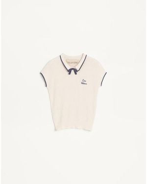 Valentino コットン トップス 女性 バーチ/プロヴァンスブルー/バーチ - ナチュラル