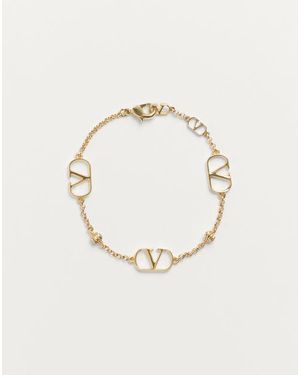 Valentino Garavani Vロゴ シグネチャー メタル ブレスレット 女性 ゴールド - ナチュラル