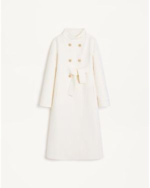 Valentino コンパクト ドラップ コート 女性 アイボリー - ナチュラル