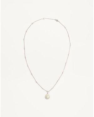 Valentino Garavani Vロゴ シグネチャー メタル X パール X スワロフスキー® クリスタル ネックレス - ホワイト