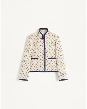 Valentino チェリフィックプリント ジャカード パッド入りカバン 女性 バーチ/チェリーレッド/ネイビー - ホワイト