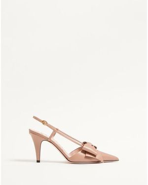Valentino Garavani ボウワウ キッドスキン スリングバックパンプス 85mm 女性 ベビーピンク