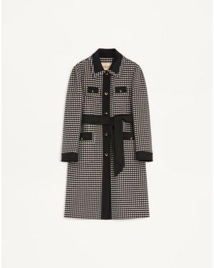 Valentino マイクロヴィシー コート 女性 アイボリー/ブラック - グレー
