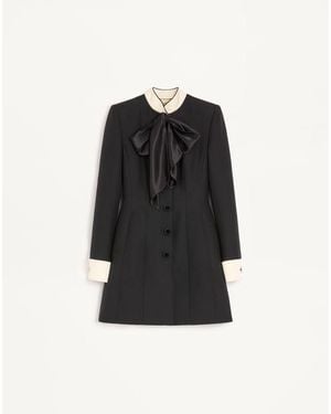 Valentino クレープクチュール ショートドレス 女性 ブラック/シャンパン