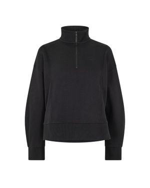 Timberland Sweatshirt Für Damen, Mit Kurzem Reißverschluss, Fleece - Schwarz