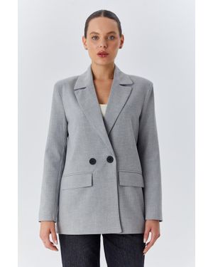 MixRay Langarm-Button-Blazer - Grau