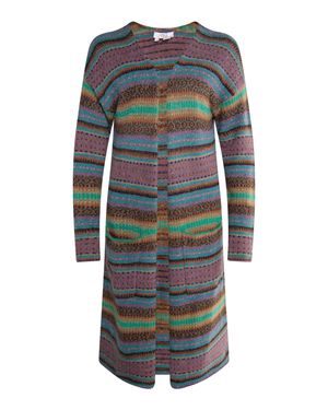 Usha Strickcardigan Damen Violett Mehrfarbig - Grau