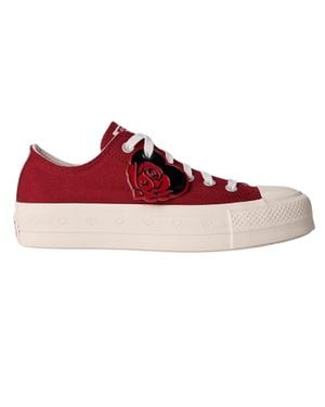 Converse "Chuck Taylor" Schuhe Mit Plattform-Sohlen Für Damen, Canvas - Rot