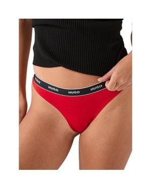 HUGO Thong Für Damen, Mittlere Bundhöhe, Regulär (Leuchtend) - Rot