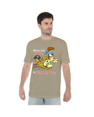 Garfield "Walk The Plank" T-Shirt Für Herren (Safari) - Grau