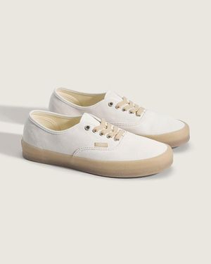 Vans Authentic Crepe Leder Herren Weiße Sneakers - Natur
