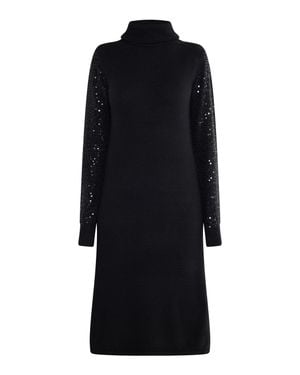 Usha Strickkleid Mit Pailletten Damen - Schwarz