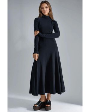 Busem Langärmliges A-Linien Midikleid - Blau