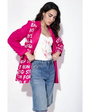 Msn-Collection Oversized Crepe Blazerjacke - Pink