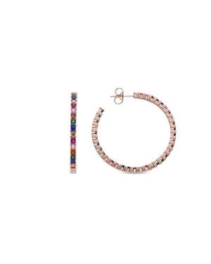 Luxenter Sterling Silber 925 Ohrringe Mit Mehrfarbigen Zirkonia - Mettallic
