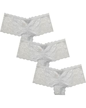 Be You Slips Für Damen, Spitzenverzierung (3Er-Pack) - Weiß