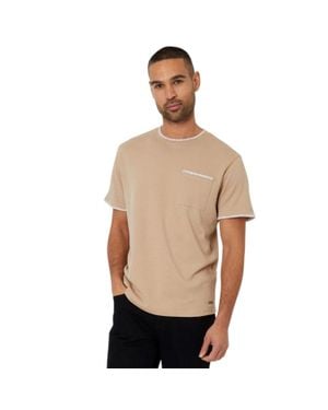 Threadbare "Perth" T-Shirt Für Herren, Jerseyware (Steinfarben/Ecru) - Natur