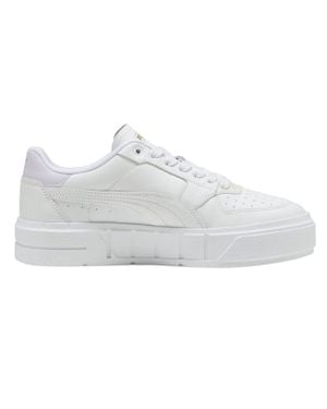 PUMA "Cali" Spielplatz Turnschuhe Für Damen, Leder, Plattform-Absatz /Flieder) - Weiß